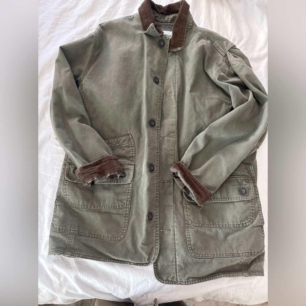 Orvis Men's Green Chore Jacket with Brown Corduroy Accents EUC 0053 - Picture 8 of 8